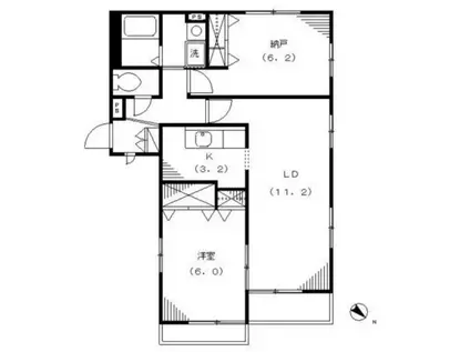 メゾン・リヴ・クレールII(2LDK/3階)の間取り写真
