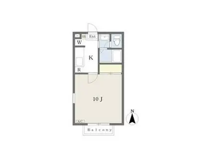 KフラットB(1K/1階)の間取り写真