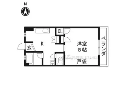 メゾン茨木905(1DK/9階)の間取り写真