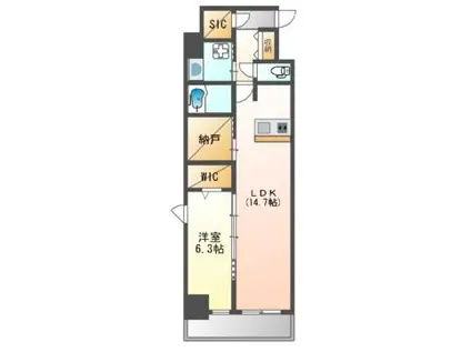 ロイジェント日吉(1SLDK/2階)の間取り写真