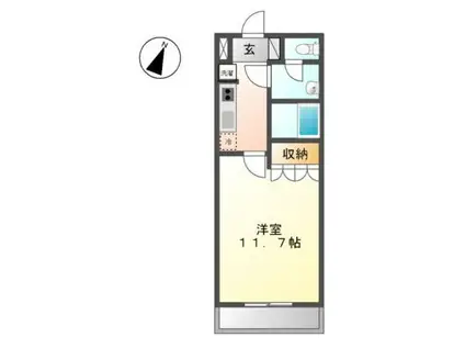 プレサスSII(1K/1階)の間取り写真