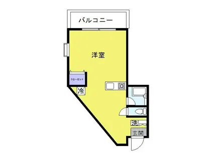カレッジヒルまなび野(1K/1階)の間取り写真