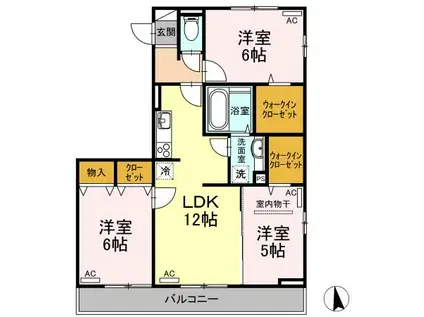 スターライトテラス(3LDK/3階)の間取り写真