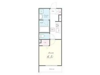 エーフラット入谷(1K/1階)の間取り写真