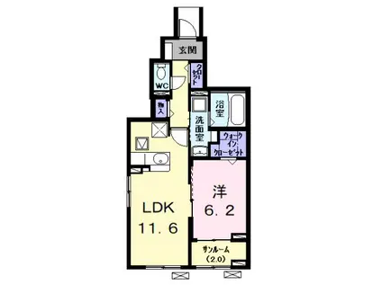 ファミール本郷(1LDK/1階)の間取り写真