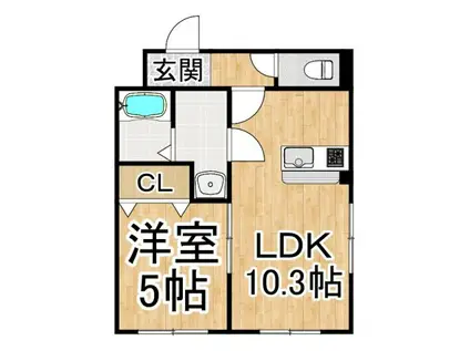 ブライズシーズン川上(1LDK/1階)の間取り写真