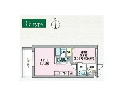 バンレーラ鷹番(1LDK/1階)の間取り写真