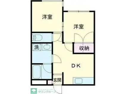 ドミ・ジュネス(2DK/1階)の間取り写真