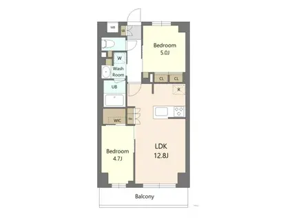 S-RESIDENCE東浦和AGUA(2LDK/4階)の間取り写真