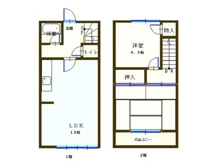 第1コーポ相原(2LDK/1階)の間取り写真