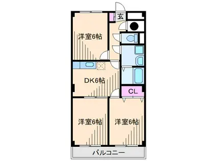 サンパレス綱島(3DK/4階)の間取り写真