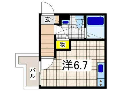 PRINTEMPS A(ワンルーム/2階)の間取り写真