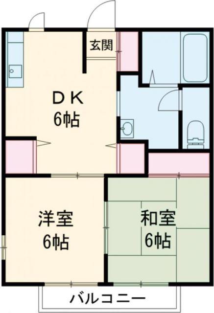 フレグランスVILLA A(2DK/2階)の間取り写真