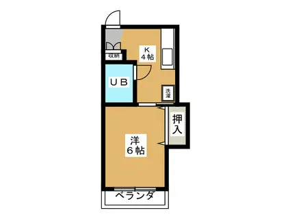 レジデンス美須々(1K/2階)の間取り写真