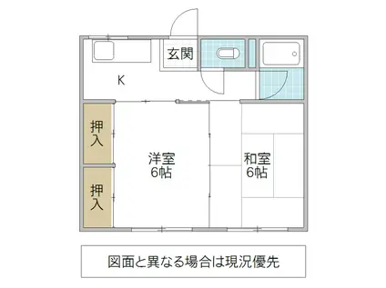 新開地ビル(2K/3階)の間取り写真