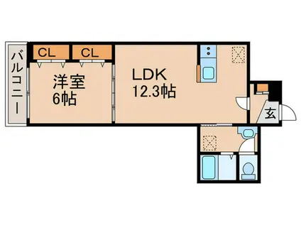グラン マーヴェラス(1LDK/1階)の間取り写真