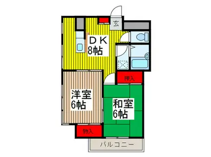 エクセレント松田(2DK/2階)の間取り写真