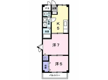 アーバンリバブル(2K/3階)の間取り写真