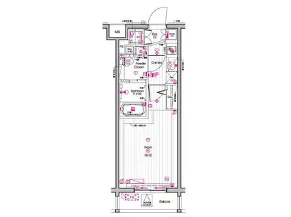 THE PREMIUM CUBE G 東中野(1K/1階)の間取り写真
