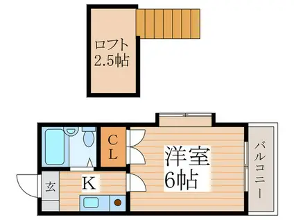 ニューヴィレッジ(1K/1階)の間取り写真