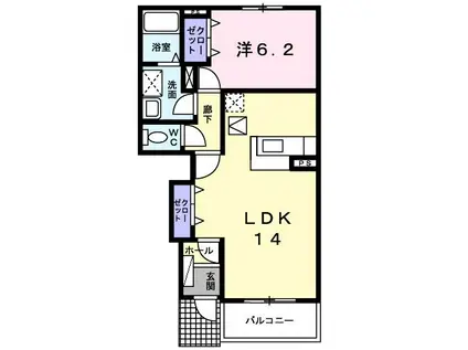 MAIDEA(1LDK/1階)の間取り写真