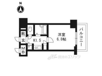 リーガル京都西陣(1K/3階)の間取り写真