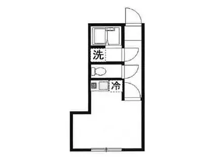 ブリーゼ千早(ワンルーム/1階)の間取り写真