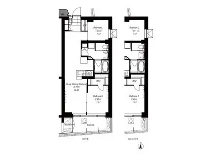 代々木参宮橋テラス(2LDK/3階)の間取り写真