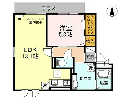 ゴールドラッシュ(1LDK/1階)の間取り写真