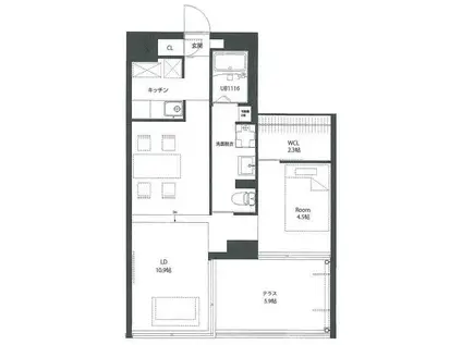 AKHC(1SLDK/3階)の間取り写真