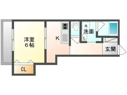 ブルーフェアリー(1K/3階)の間取り写真