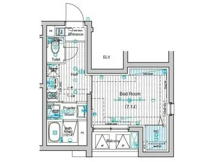 ブライズ下丸子DUE(1K/4階)の間取り写真