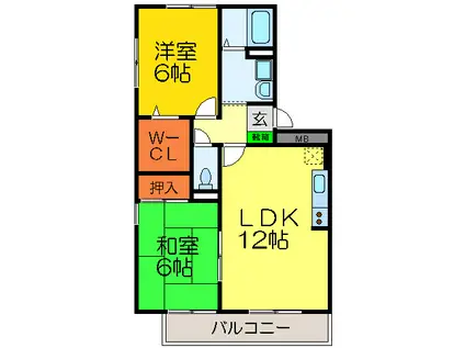 ファミール東山本(2LDK/2階)の間取り写真