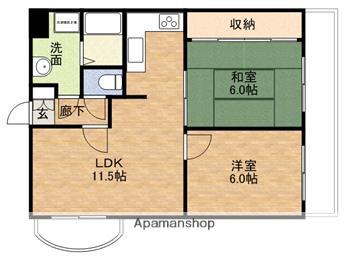 メゾンラフォーレ(2LDK/6階)の間取り写真