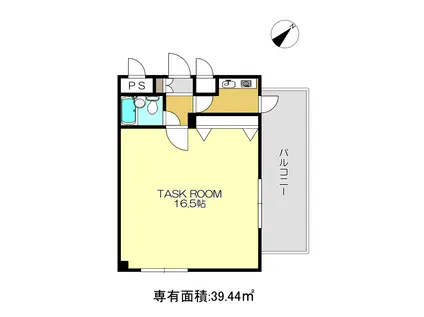 TASK IN 2BE1 403(1K/4階)の間取り写真