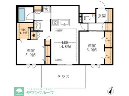 ＪＲ東海道本線 清洲駅 徒歩5分 2階建 新築(2LDK/1階)の間取り写真