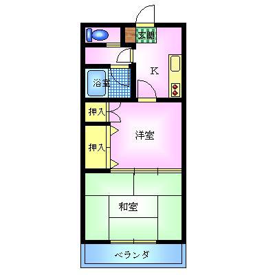 サンフラワー大町(2K/1階)の間取り写真