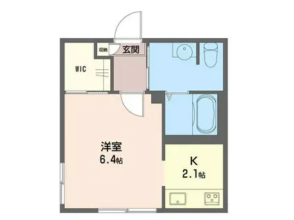 プライオリティ(1K/2階)の間取り写真