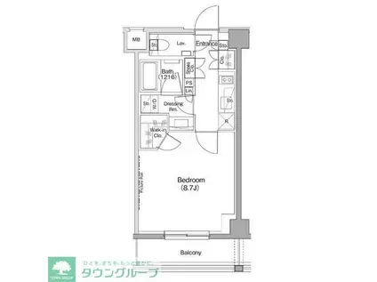 ザ・パークハビオ神泉(1K/2階)の間取り写真