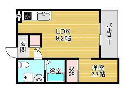 エルデ赤川(1LDK/1階)の間取り写真