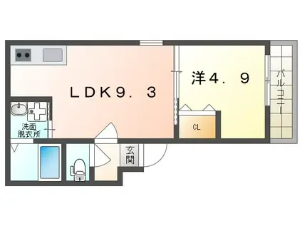 フジパレス向島町II番館(1LDK/1階)の間取り写真