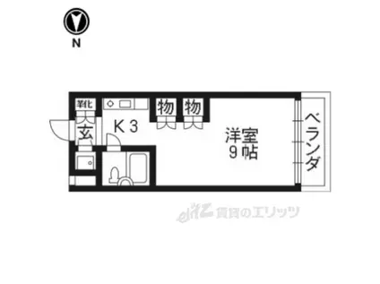 ノースコート北大路(1K/2階)の間取り写真