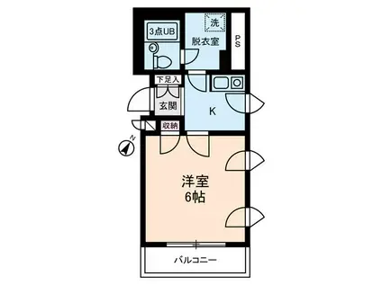 コラゾン(1K/4階)の間取り写真