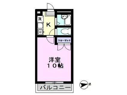 CHERRY(1K/1階)の間取り写真