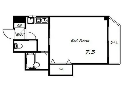 サニーヒル(1K/2階)の間取り写真