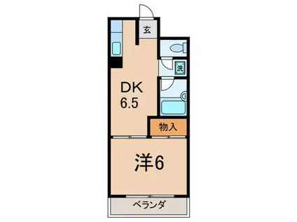 グレイス若林(1DK/3階)の間取り写真