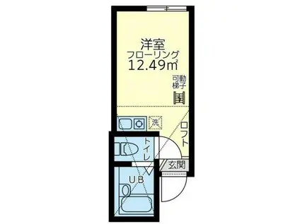 ユナイト新子安ザルツブルク(ワンルーム/1階)の間取り写真