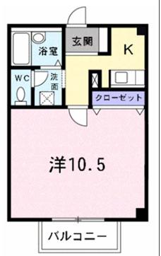 クローエイテルパーチ(1K/2階)の間取り写真