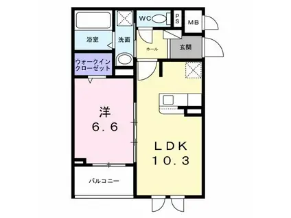 メゾンボヌール(1LDK/2階)の間取り写真