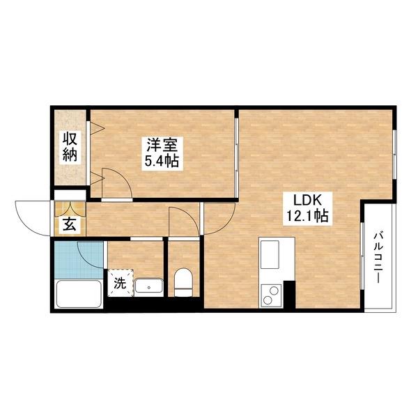 ハートフルヨシダ(1LDK/1階)の間取り写真